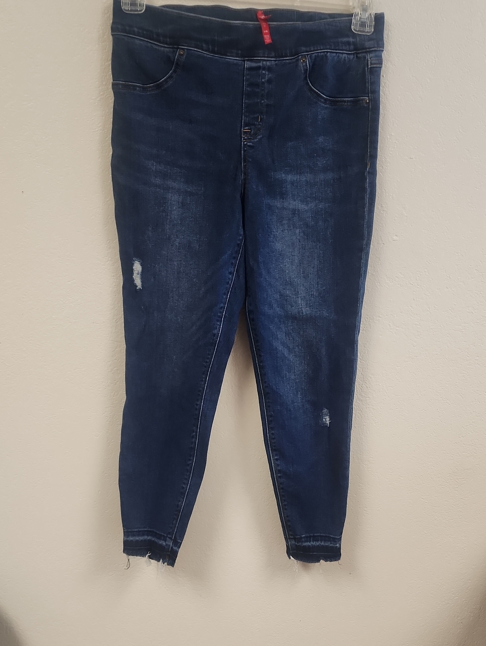 Spanx Womens Size L Petite,  distressed, raw hem